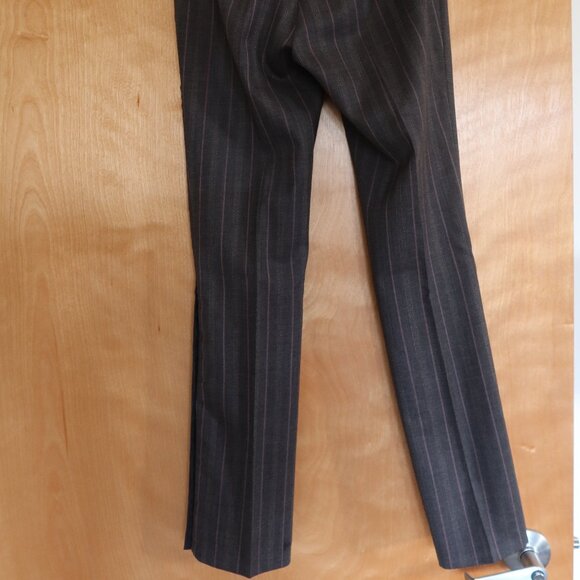 Shin Choi grey with pink pinstripes dress pants size 2 side buttons so cute! - Picture 3 of 13